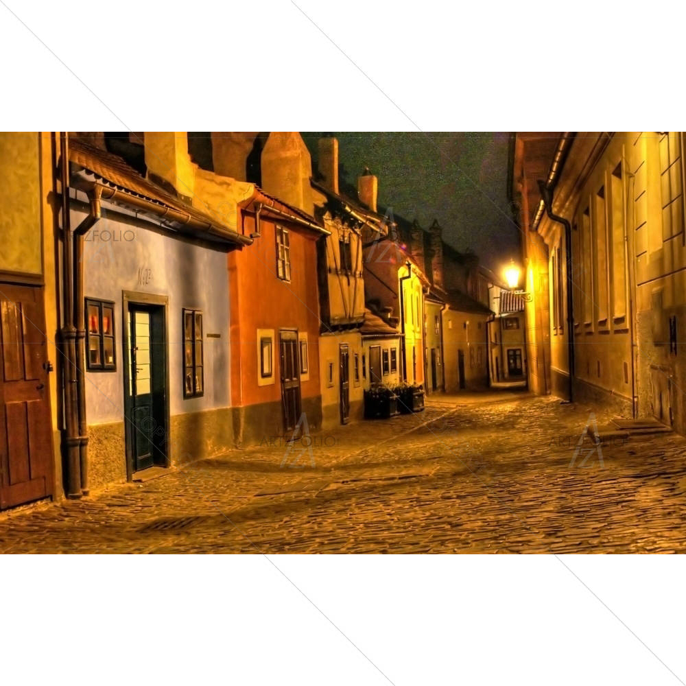 Prague Street At Night — custom-size art design 5000022