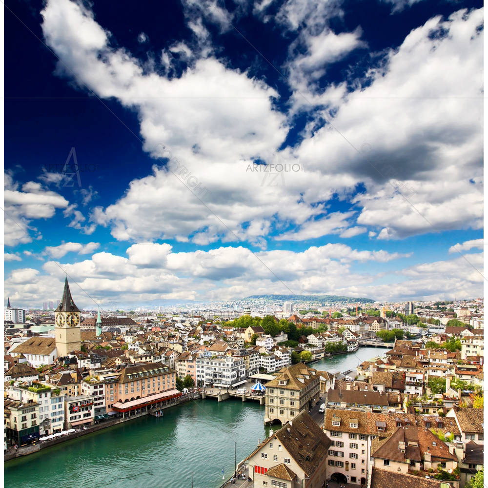 Zurich Cityscape, Switzerland — custom-size art design 5000071