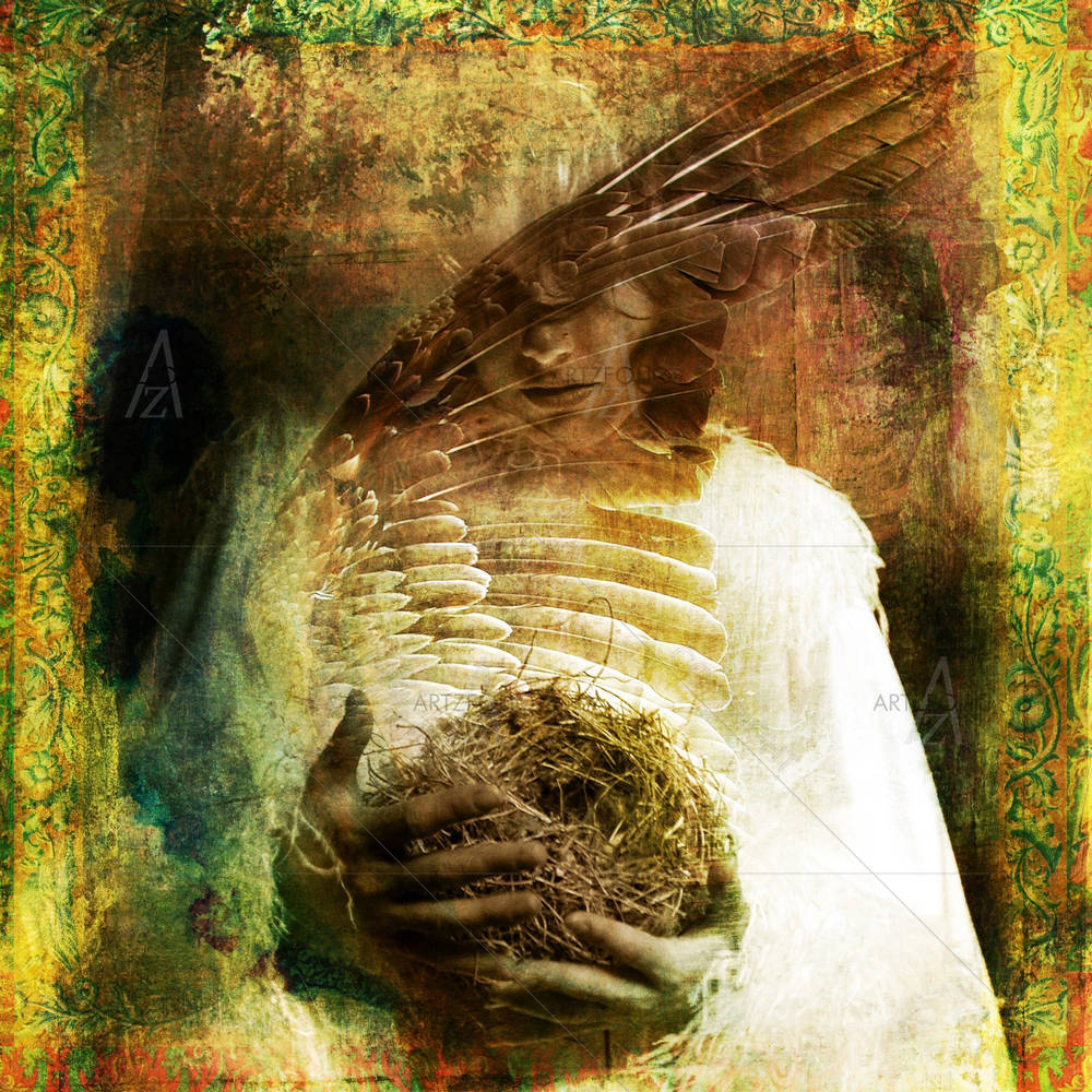 Woman With Nest — custom-size art design 5000105