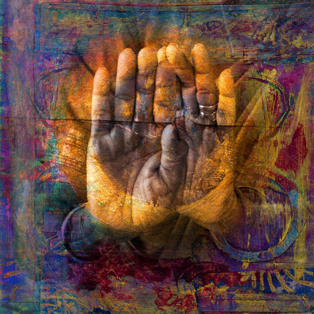 Hands In Open Palm Mudra — custom-size art design 5000109