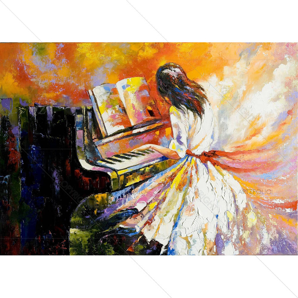 Girl Playing On The Piano