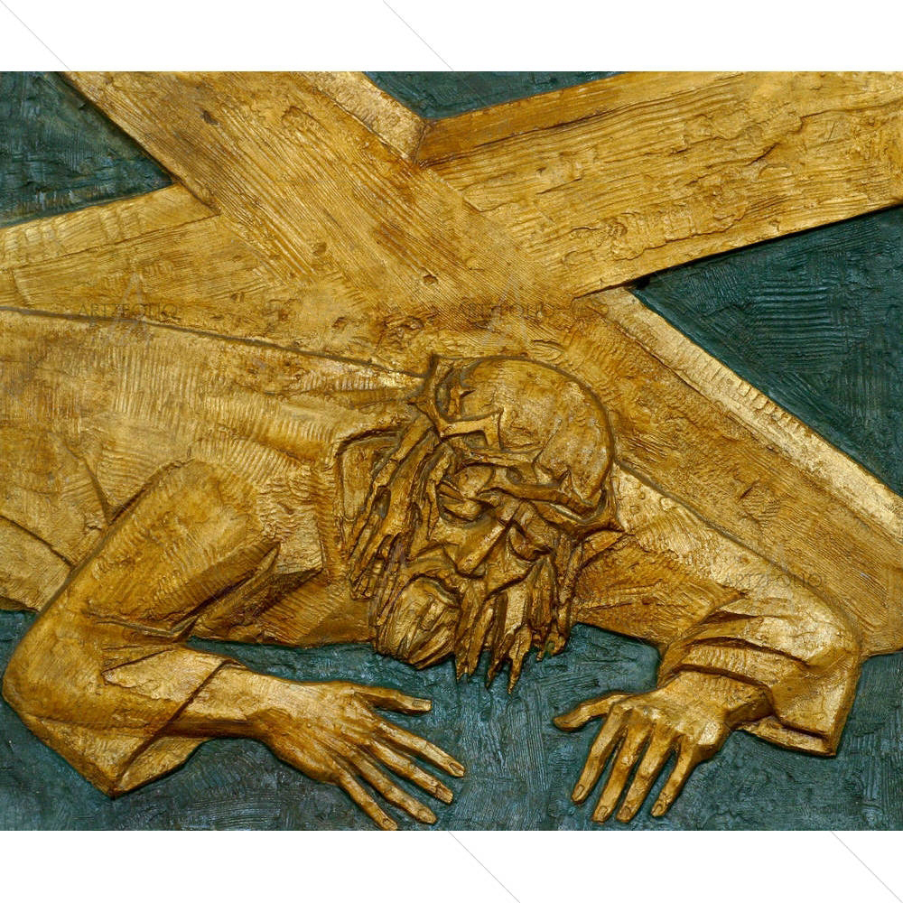 7th Station Of Cross Jesus Falls The Second Time D1 — custom-size art design 5000172