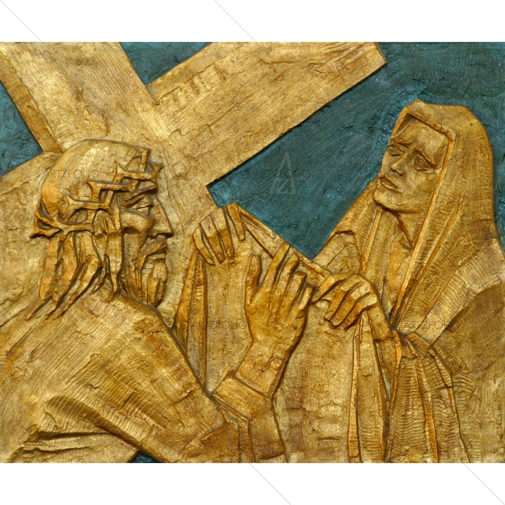 6th Station Of Cross Veronica Wipes Face Of Jesus D1 — custom-size art design 5000173