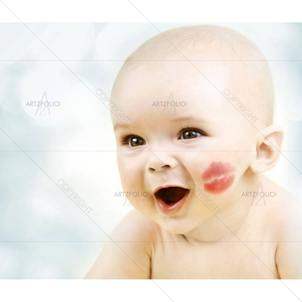 Little Baby With Kiss