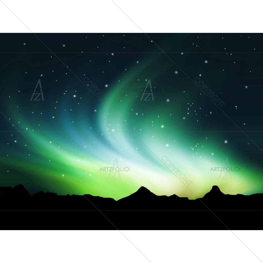 Northern Lights In The Sky — Landscapes custom art by ArtzFolio