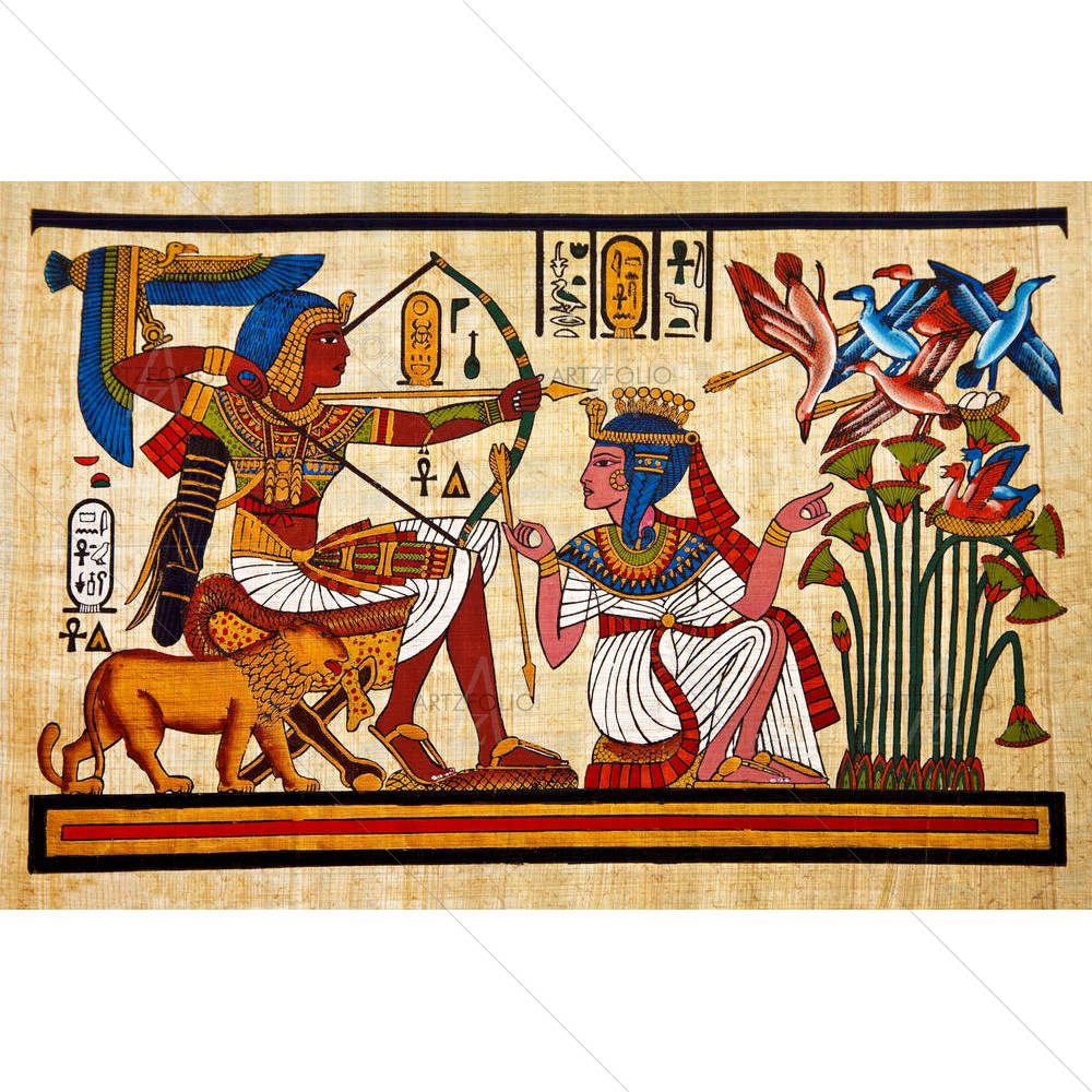 Egyptian Papyrus & Hieroglyph — Devotional custom art by ArtzFolio