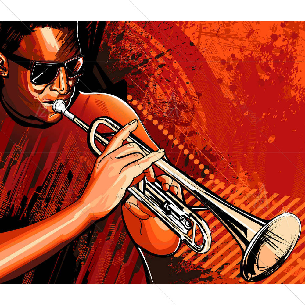 Trumpet Player — African custom art by ArtzFolio