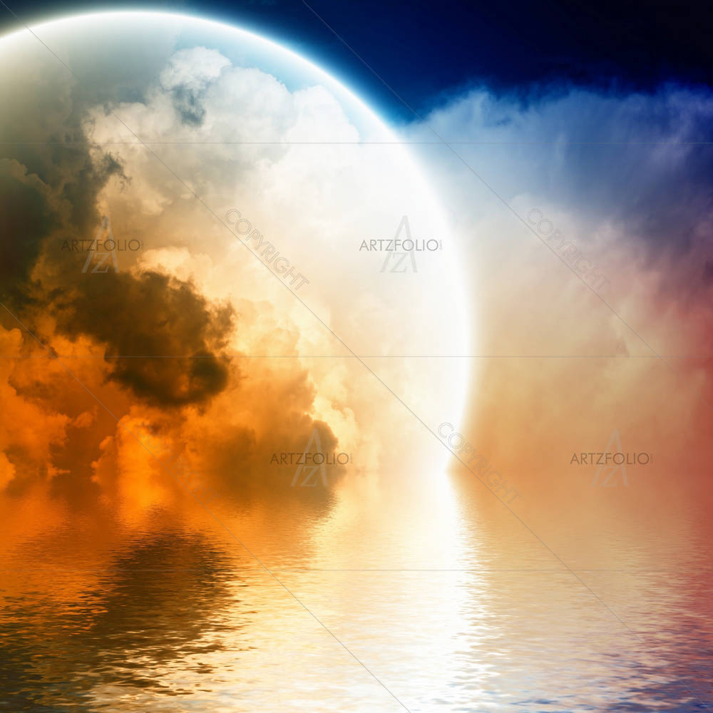 Fantastic Glowing Sphere In Sky — Devotional custom art by ArtzFolio