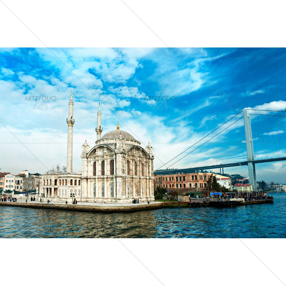 Ortakoy Mosque & Bosphorus Bridge, Istanbul, Turkey — Devotional custom art by ArtzFolio