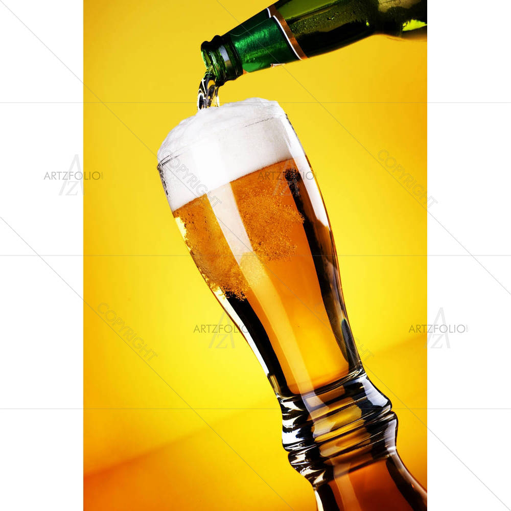 Beer Pouring — Beverage custom art by ArtzFolio