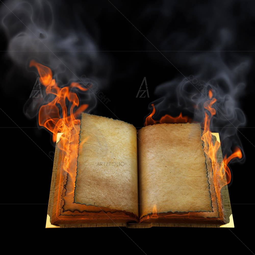 Open Book In The Flame