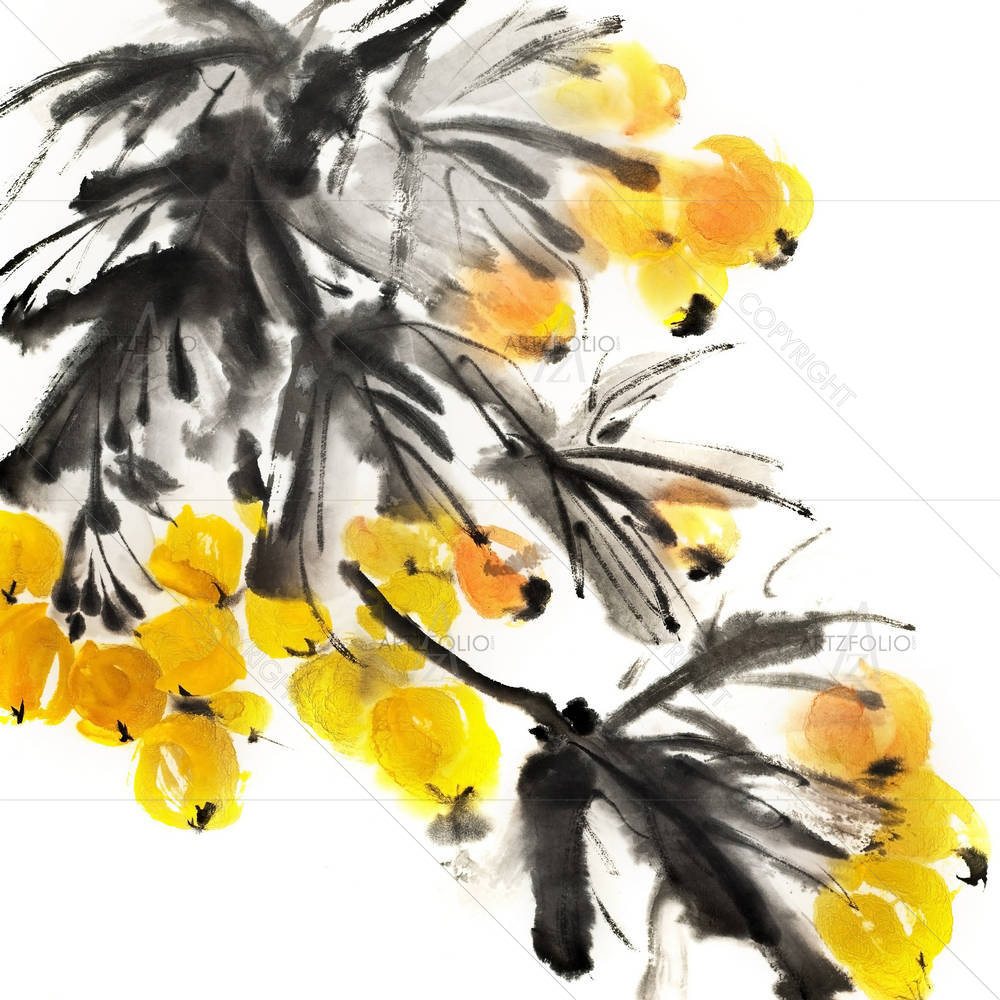 Colorful Chinese Artwork — Botanical custom art by ArtzFolio