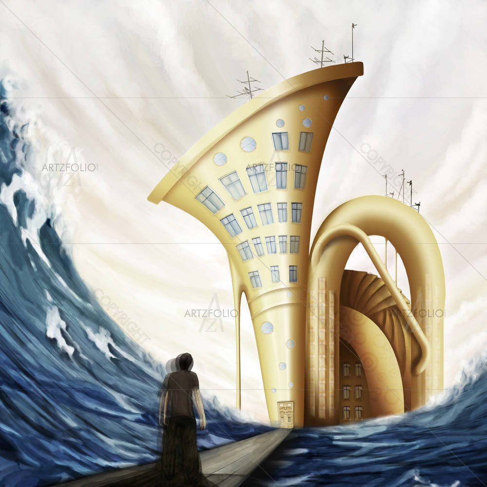 Man Standing On Bridge — Abstract custom art by ArtzFolio