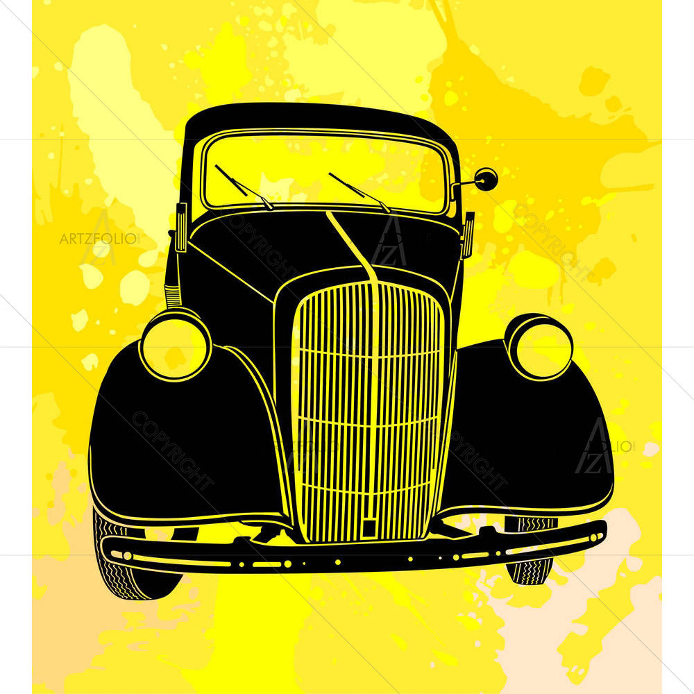 Retro Style Car — Abstract custom art by ArtzFolio