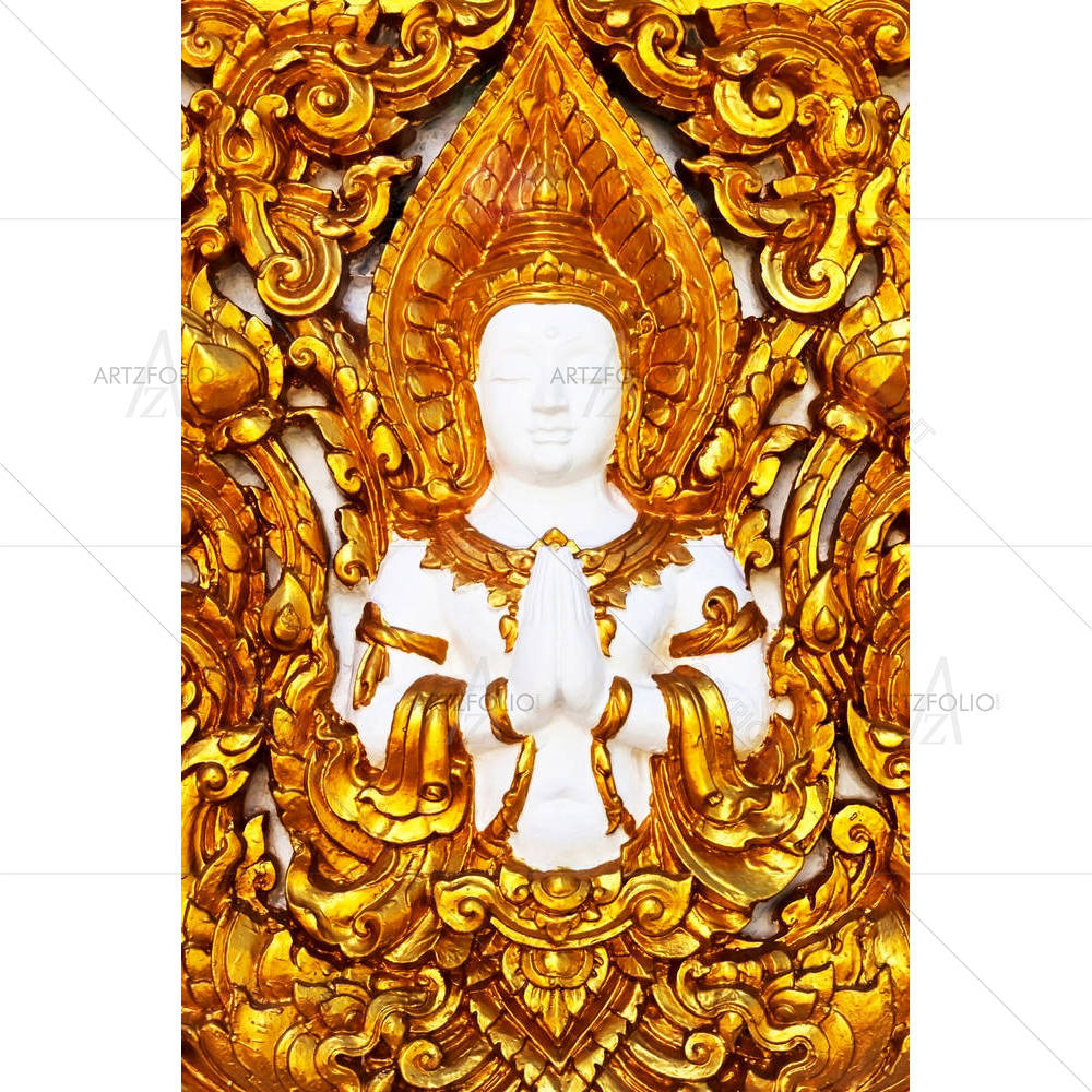 Thai Design Buddhist Church Wall — custom-size art design 5000326