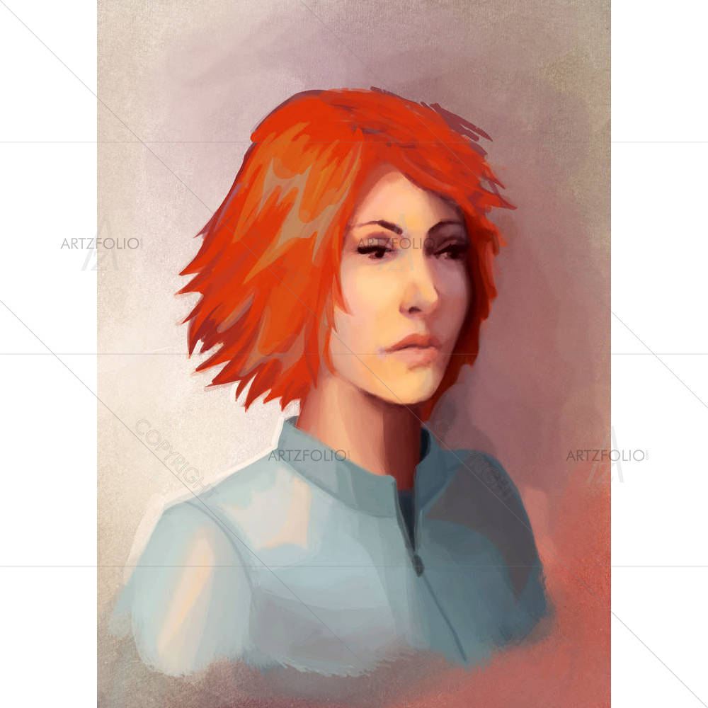 Young Redhead Woman — custom-size art design 5000335