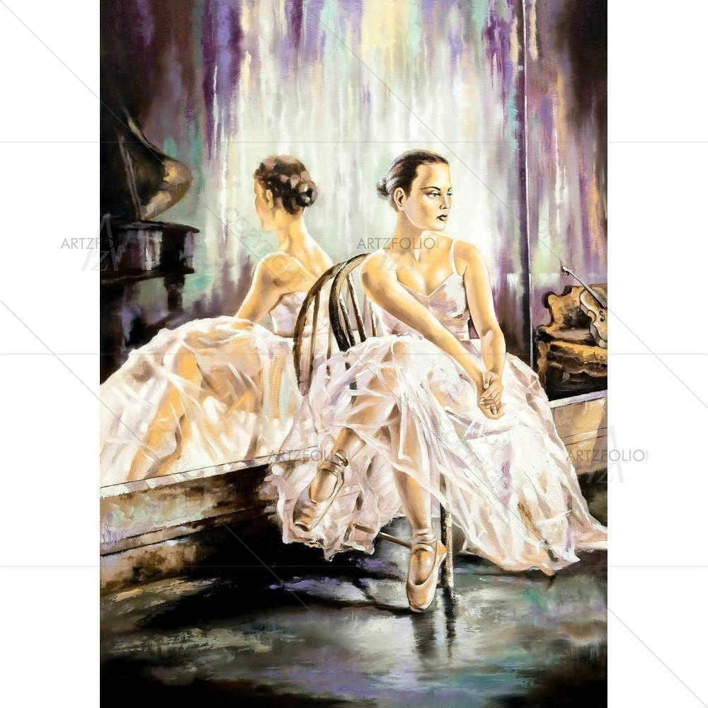 The Ballerina Sitting Near A Mirror — Abstract custom art by ArtzFolio