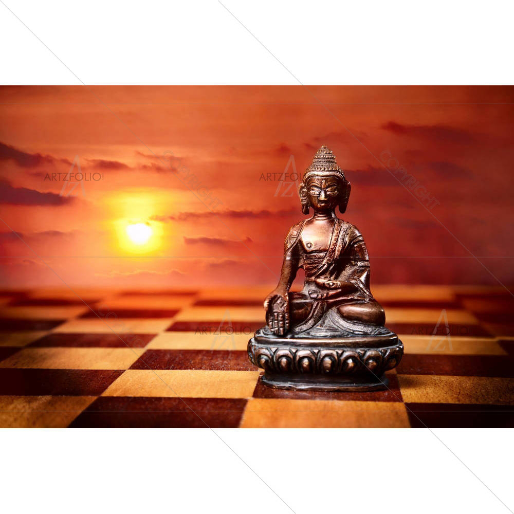 Bronze Buddha Sitting In Padmasana — Devotional custom art by ArtzFolio