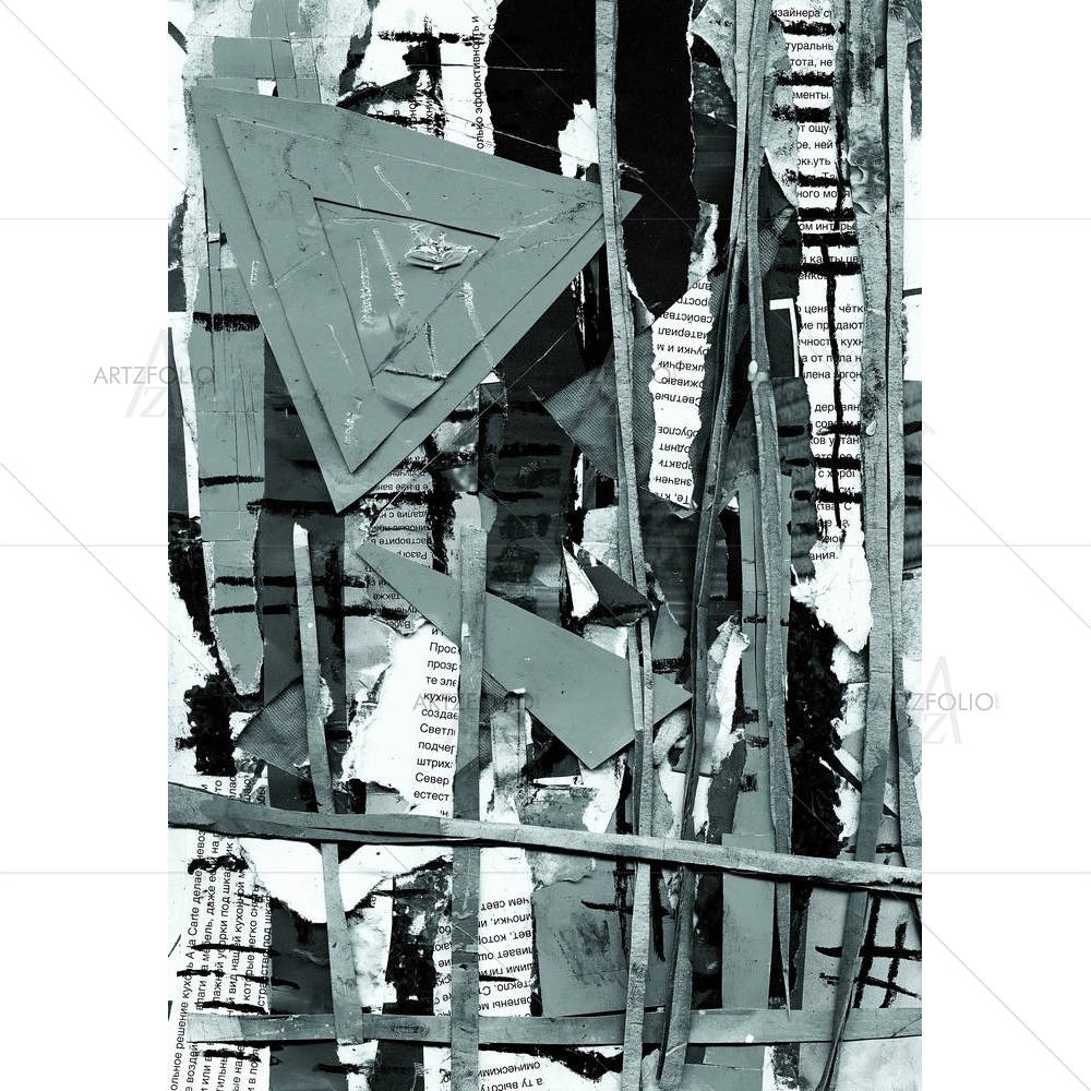 Collage With A Triangle D1 — Abstract custom art by ArtzFolio