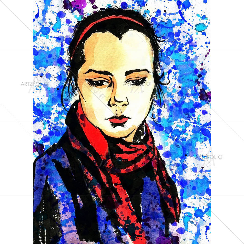 Thoughtful Girl — custom-size art design 5000374