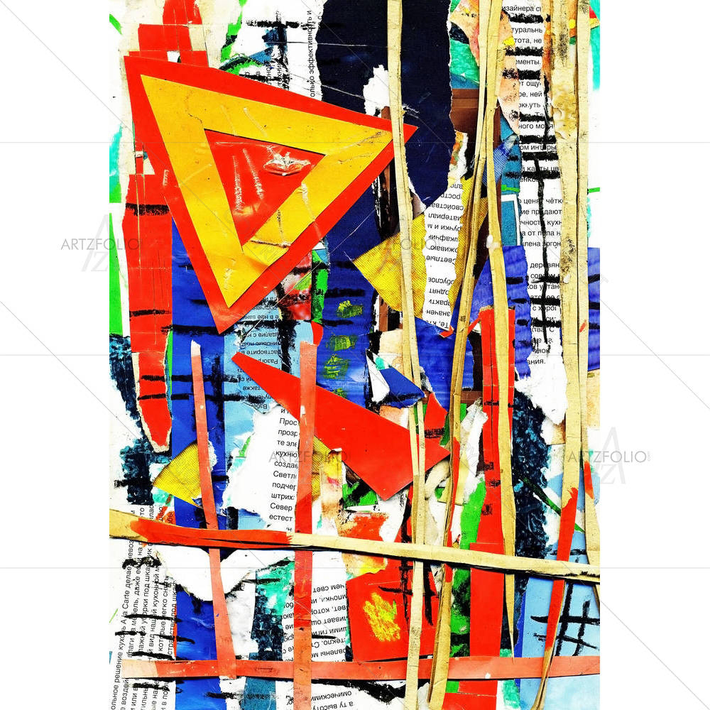 Collage With A Triangle D2 — Abstract custom art by ArtzFolio