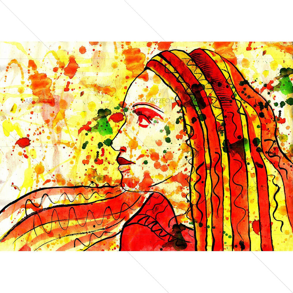 The Girl Water Color — custom-size art design 5000376