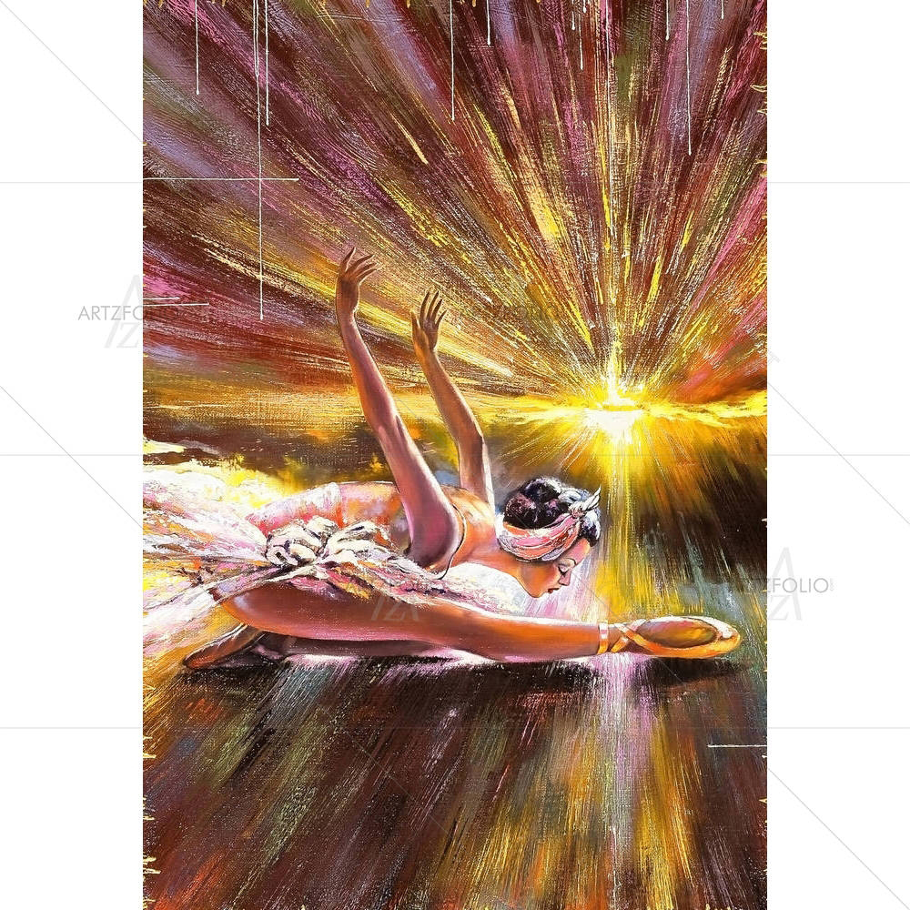 The Ballerina Soaring Against The Coming Sun — Dance custom art by ArtzFolio