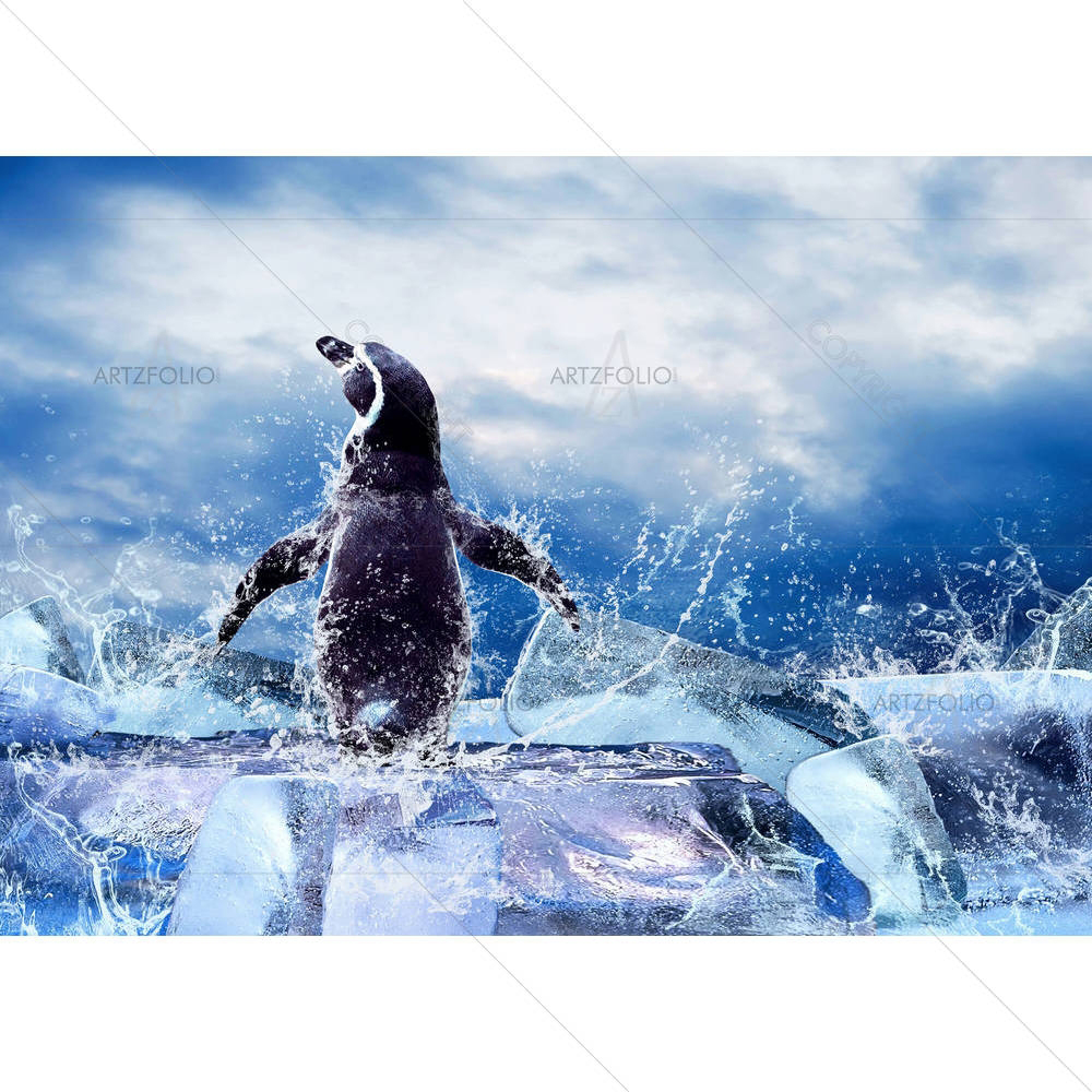 Penguin On The Ice D1 — Animals custom art by ArtzFolio