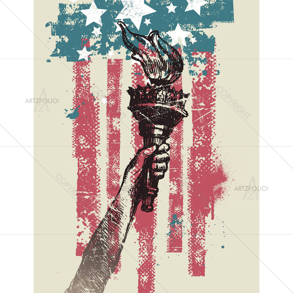 Hand Of Freedom With Torch Usa — custom-size art design 5000393