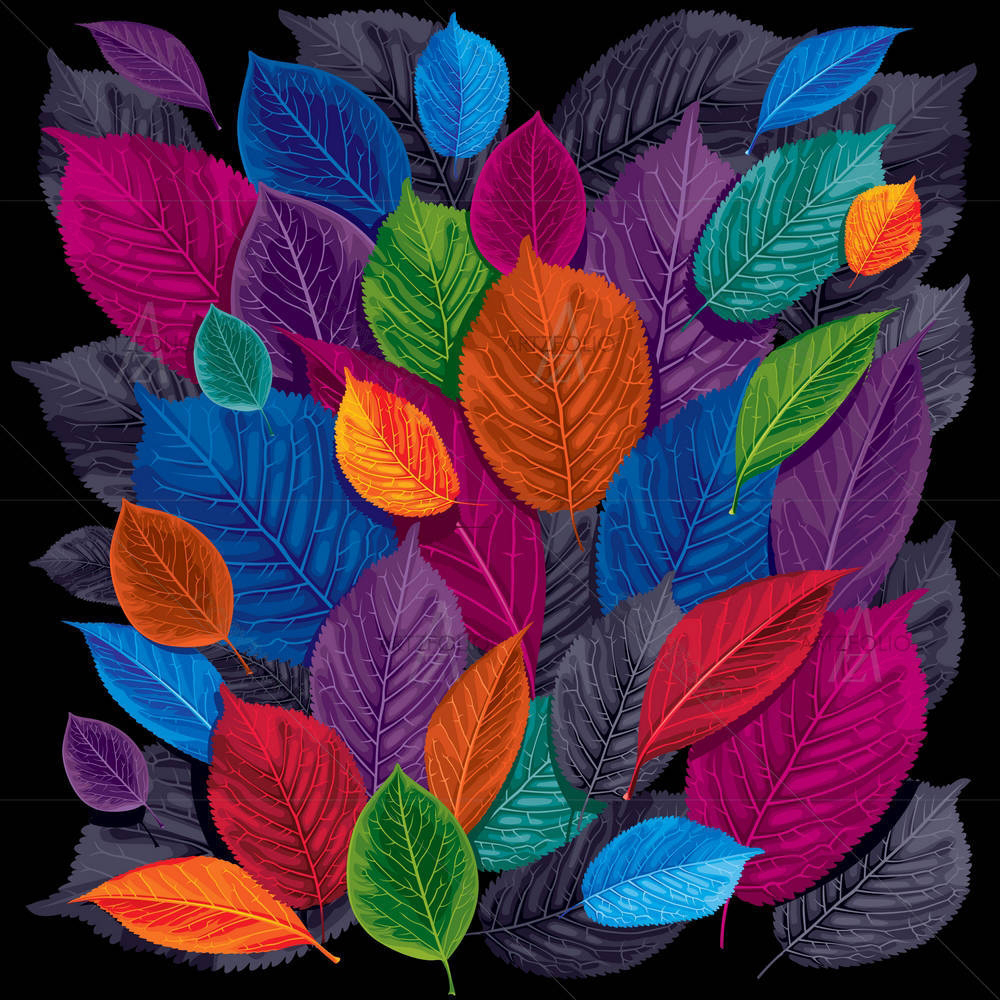 Dark Autumn Leaves — custom-size art design 5000395