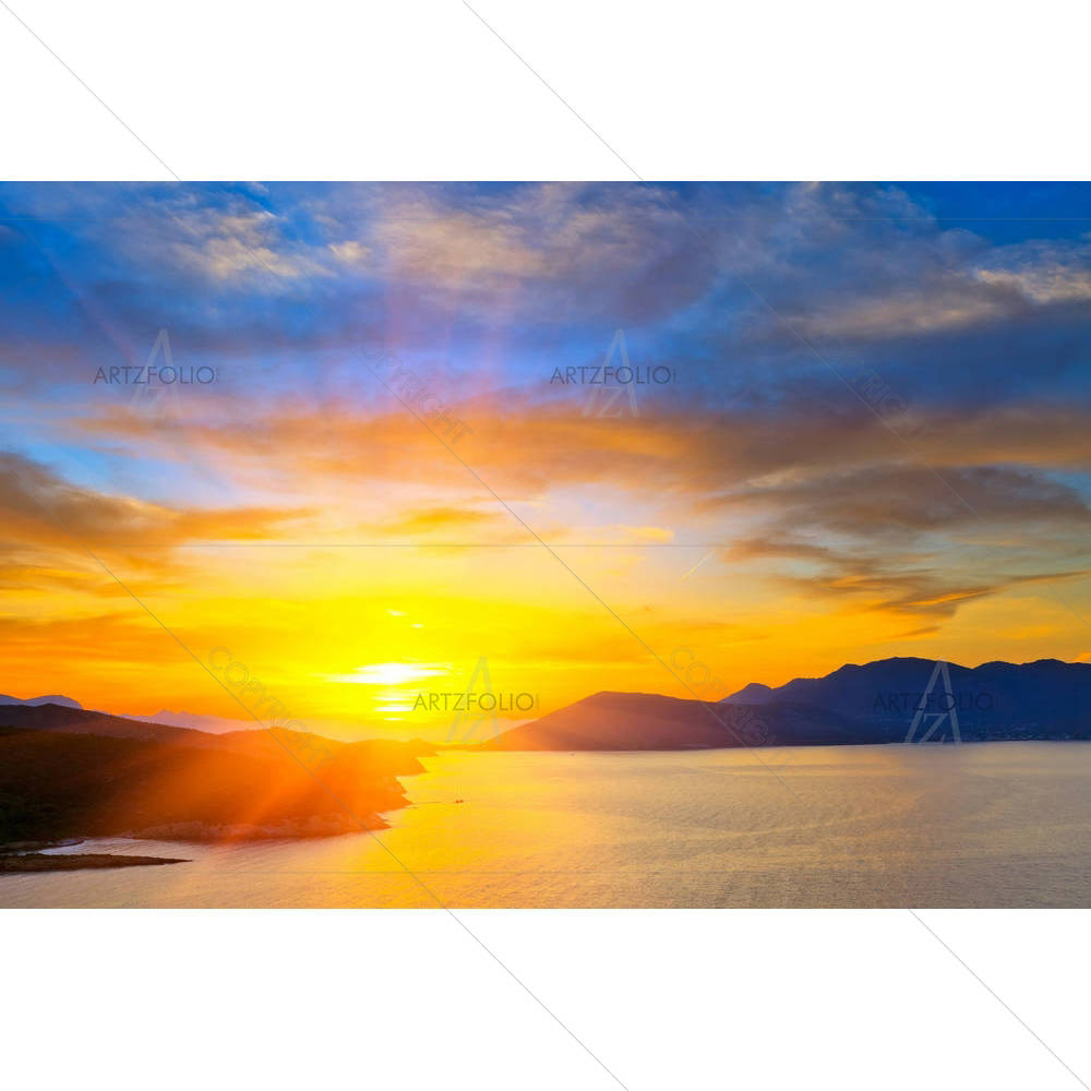 Sunset Over Mediterranean Sea — Abstract custom art by ArtzFolio