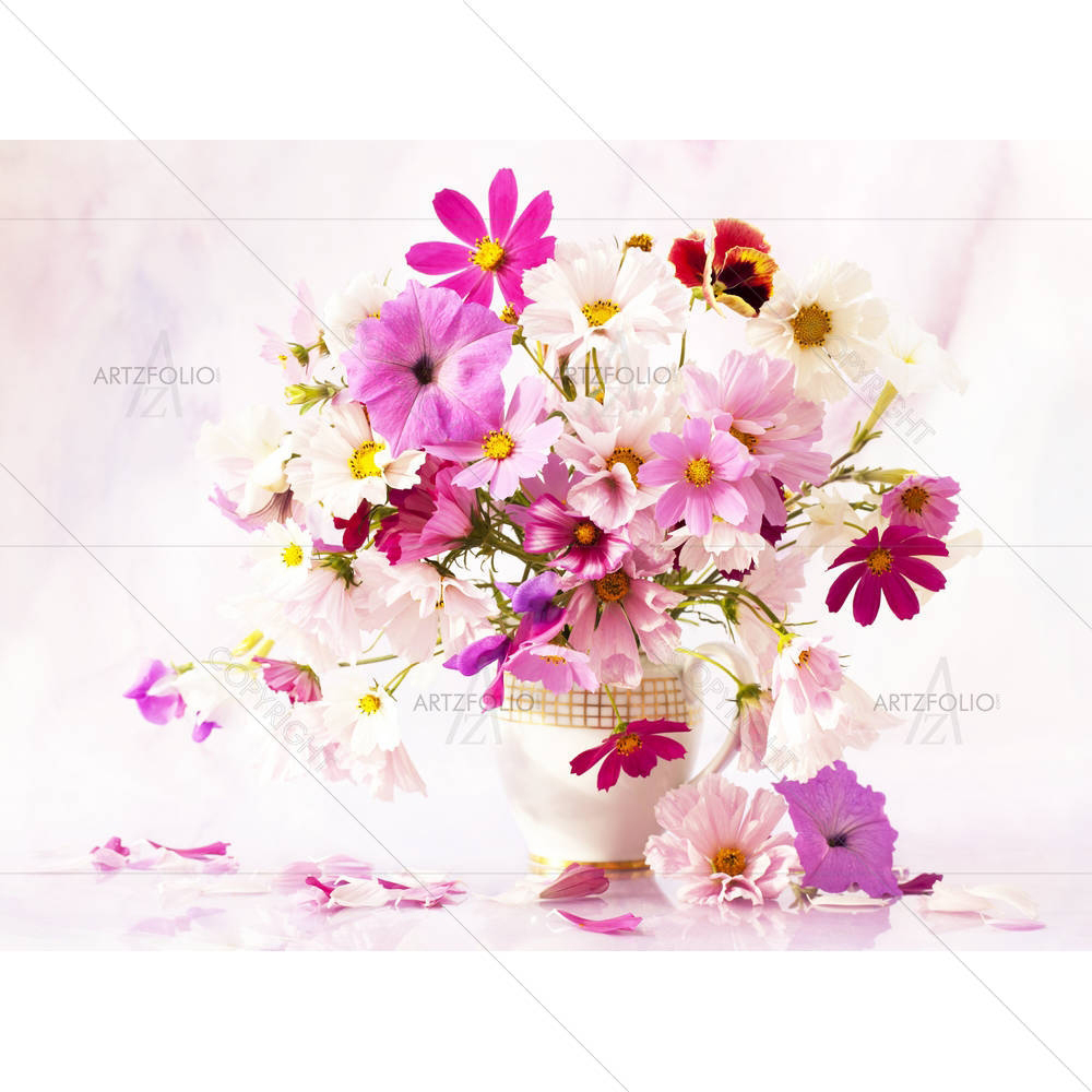 Still Life With Flowers Kosmeya — custom-size art design 5000432