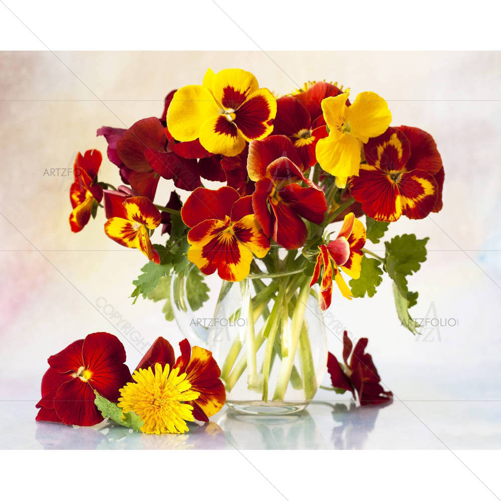 Bunch Of Flowers Pansies — Botanical custom art by ArtzFolio