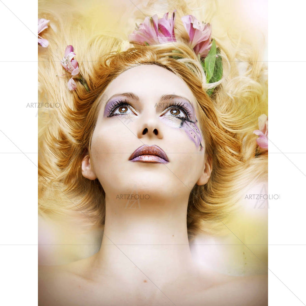 Floral Make Up & Flowers In Hair — Botanical custom art by ArtzFolio