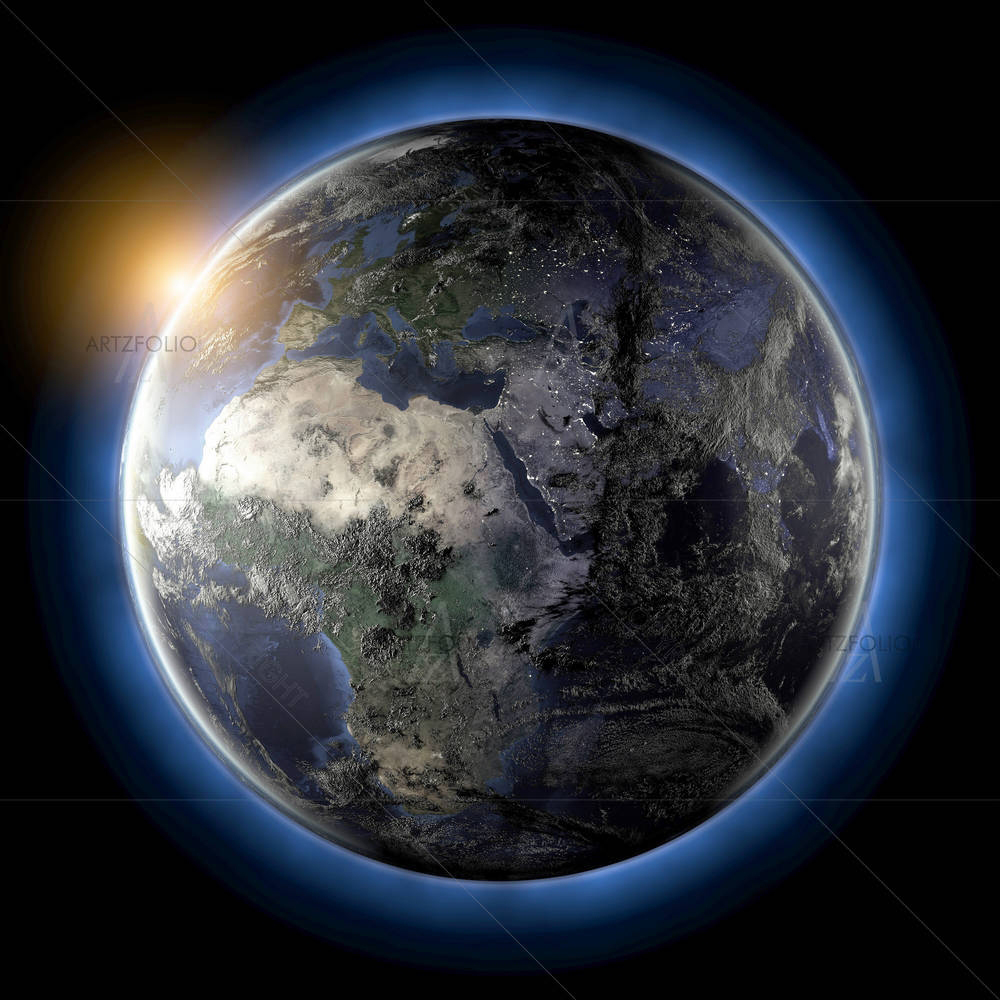 Globe Earth Map, Nasa — Devotional custom art by ArtzFolio