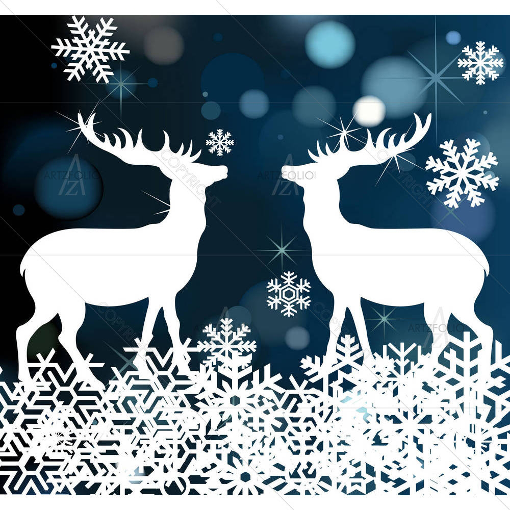 Christmas Deer Background — Devotional custom art by ArtzFolio