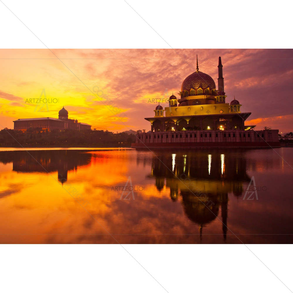 Putra Mosque In Putrajaya Malaysia — Sunrises Putra custom art by ArtzFolio