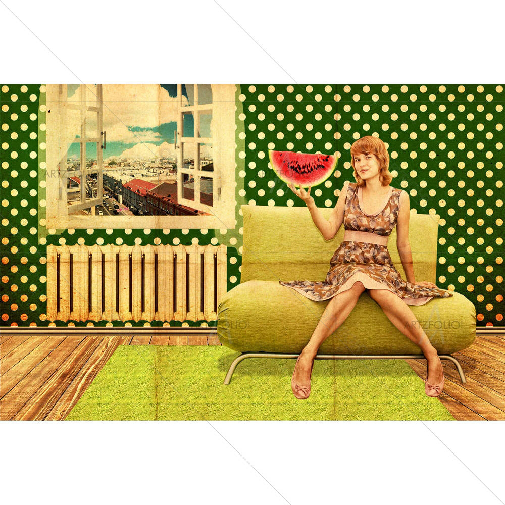 Young Woman In Vintage Room — Devotional custom art by ArtzFolio