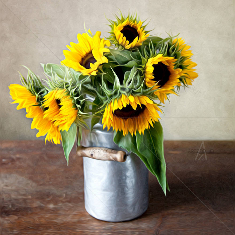Sunflowers D1 — Botanical custom art by ArtzFolio