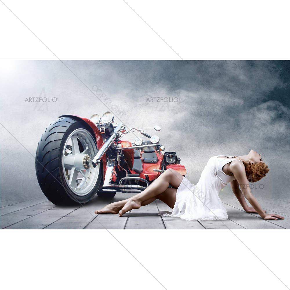 Woman With Bike — Dance custom art by ArtzFolio