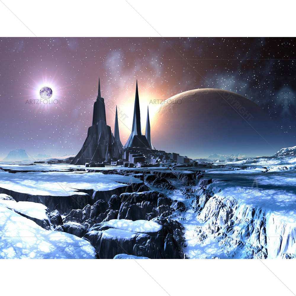 Lost Alien City In Snow — Astronomy custom art by ArtzFolio