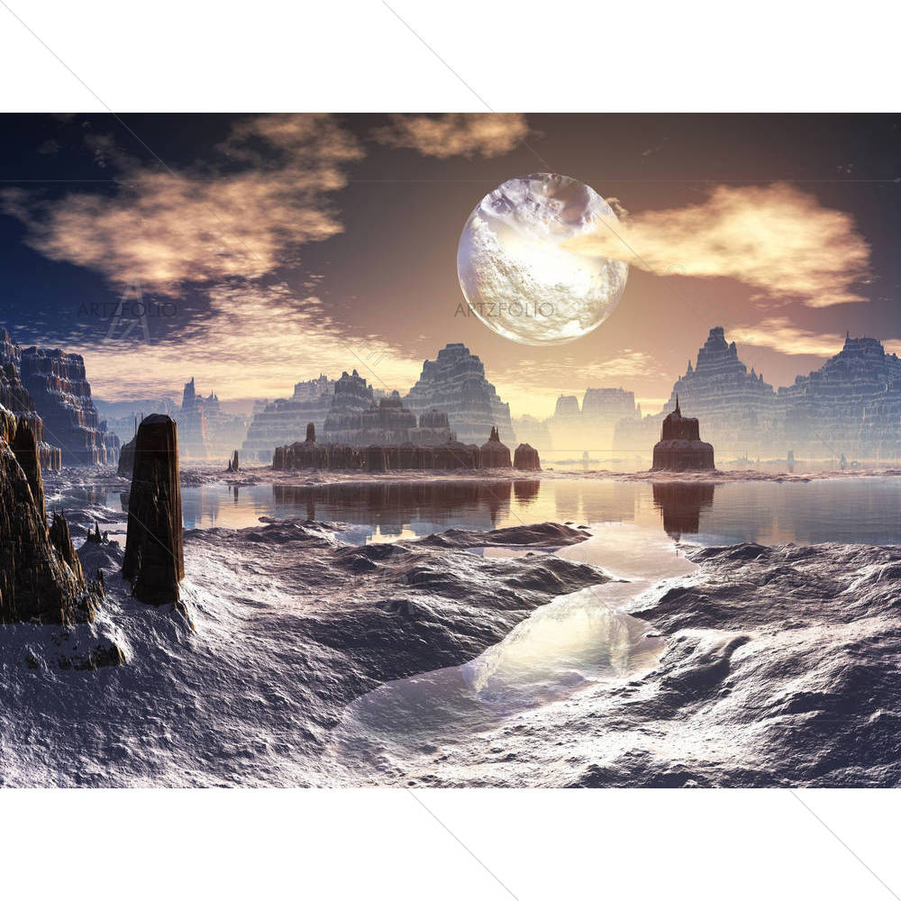 Winter Alien Landscape — Astronomy custom art by ArtzFolio