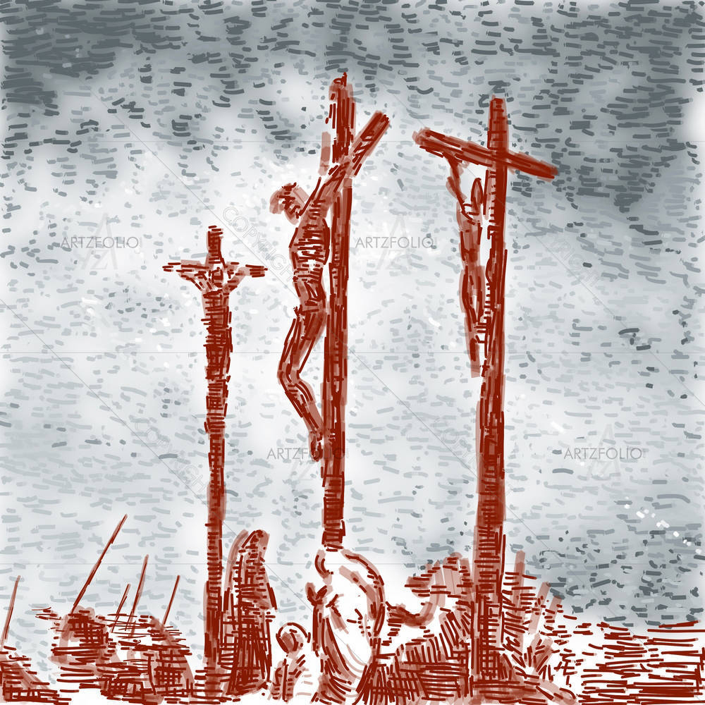 Crucifixion D2 — Devotional custom art by ArtzFolio