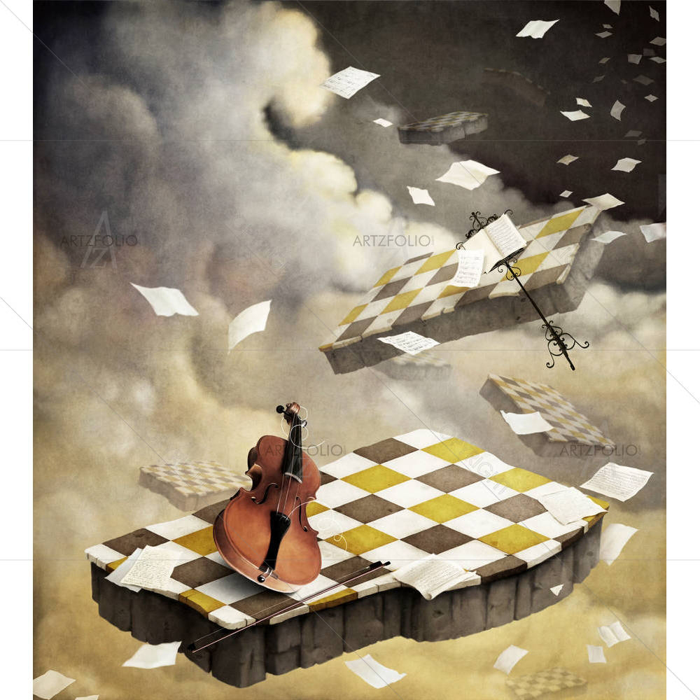 Violin & Sheet Music — Music custom art by ArtzFolio