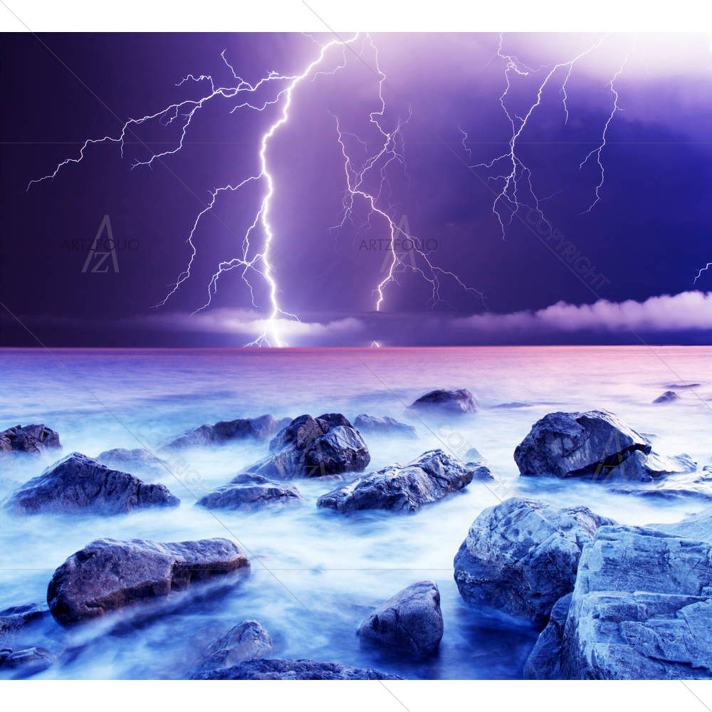 Summer Storm Beginning With Lightning D2 — custom-size art design 5000512