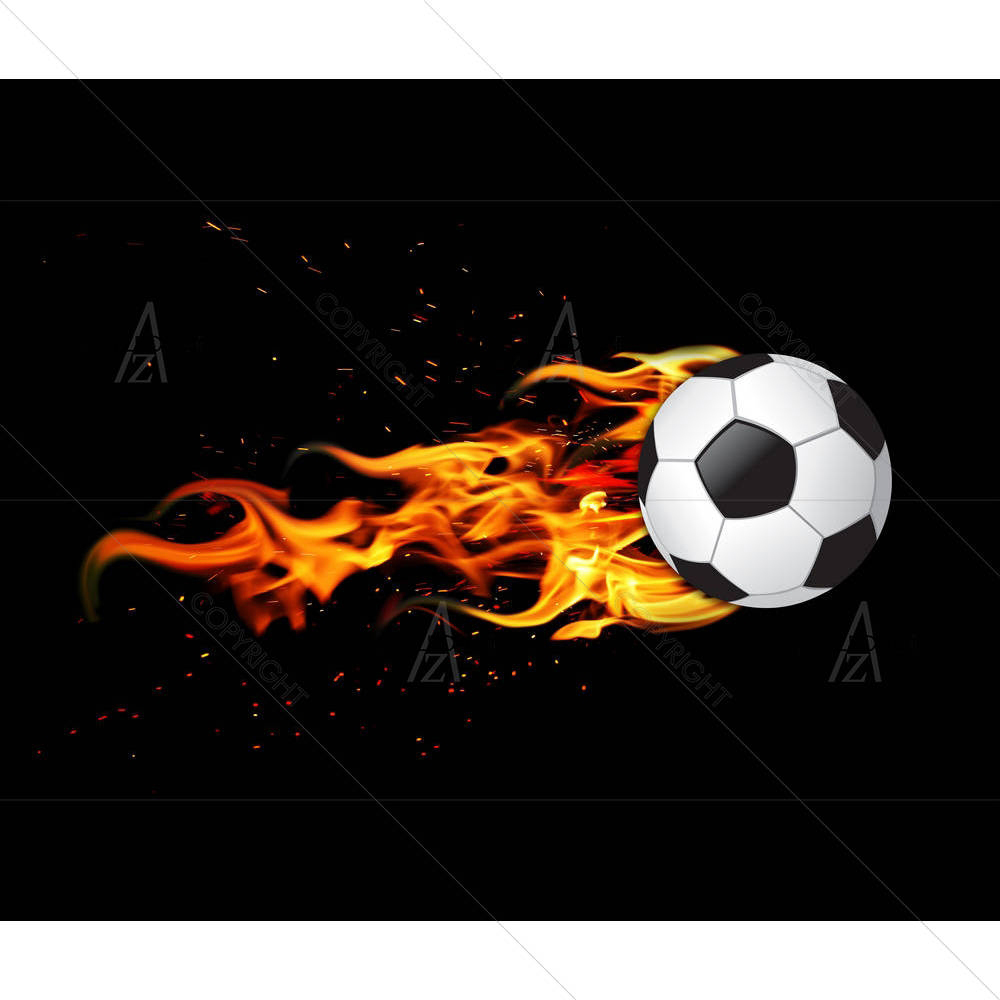 Soccer Ball On Fire — custom-size art design 5000535