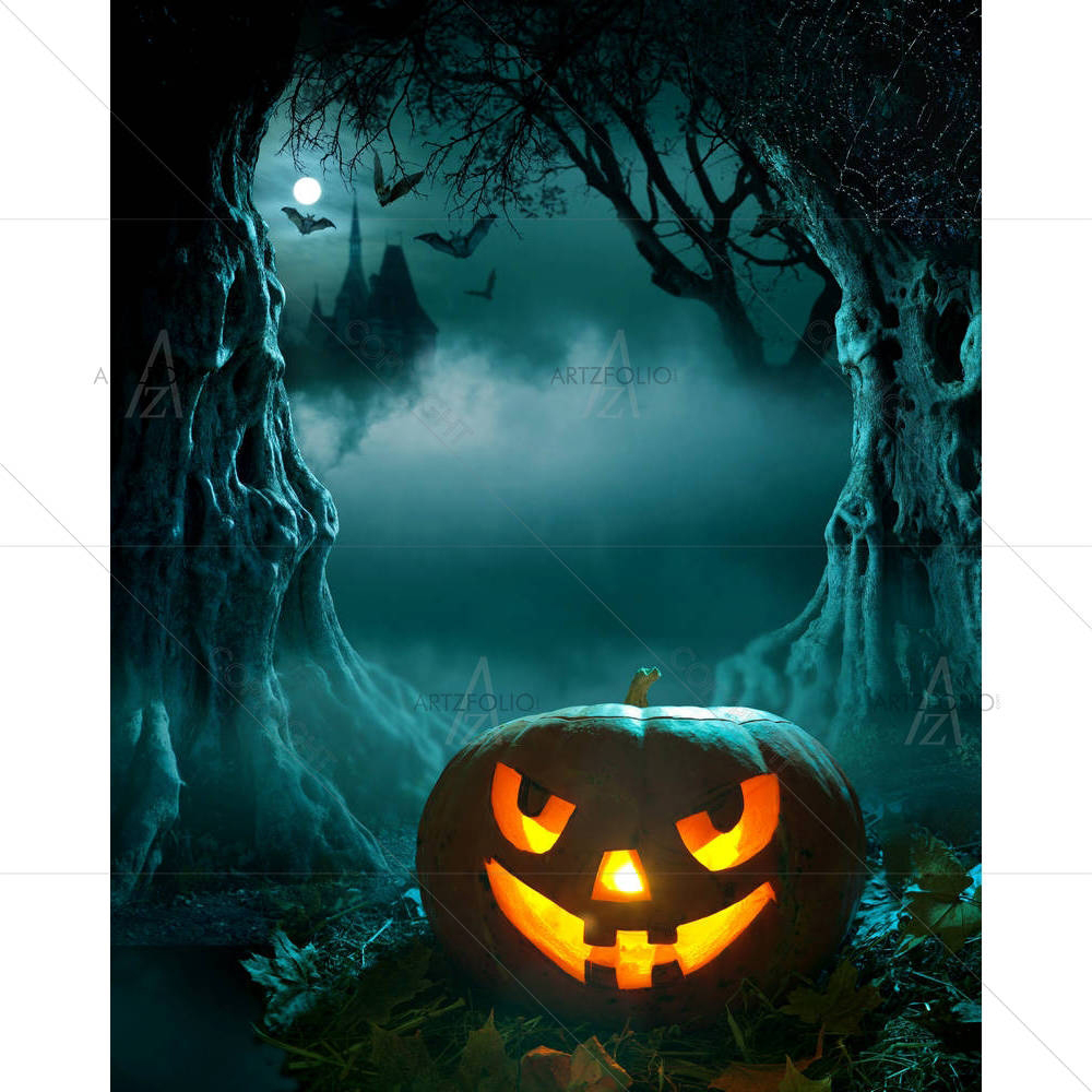 Halloween Design With Glowing Pumpkin — Gothic custom art by ArtzFolio