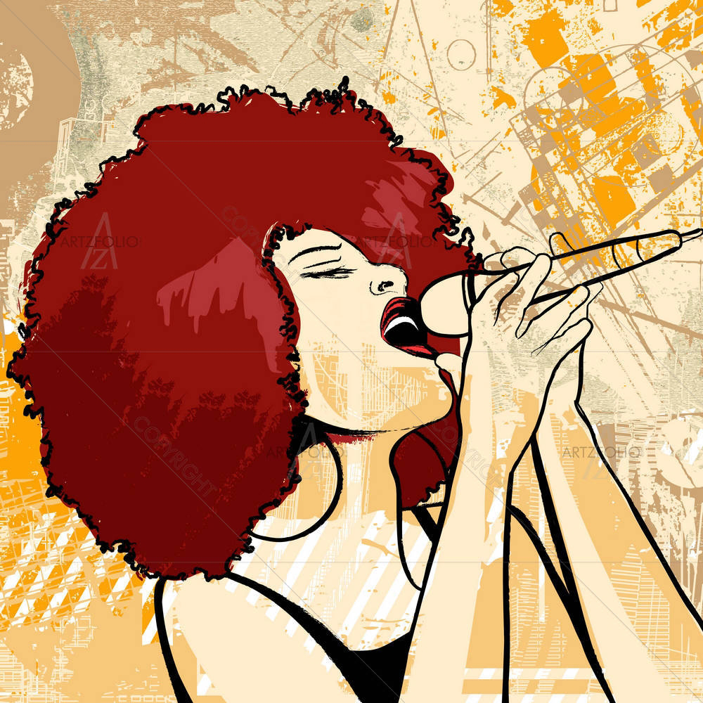 Afro American Jazz Singer — Adult custom art by ArtzFolio