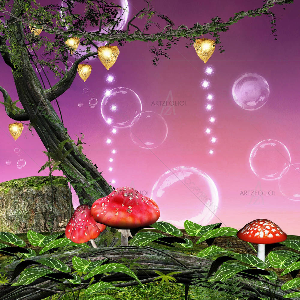 Enchanted Mushrooms — Fantasy custom art by ArtzFolio