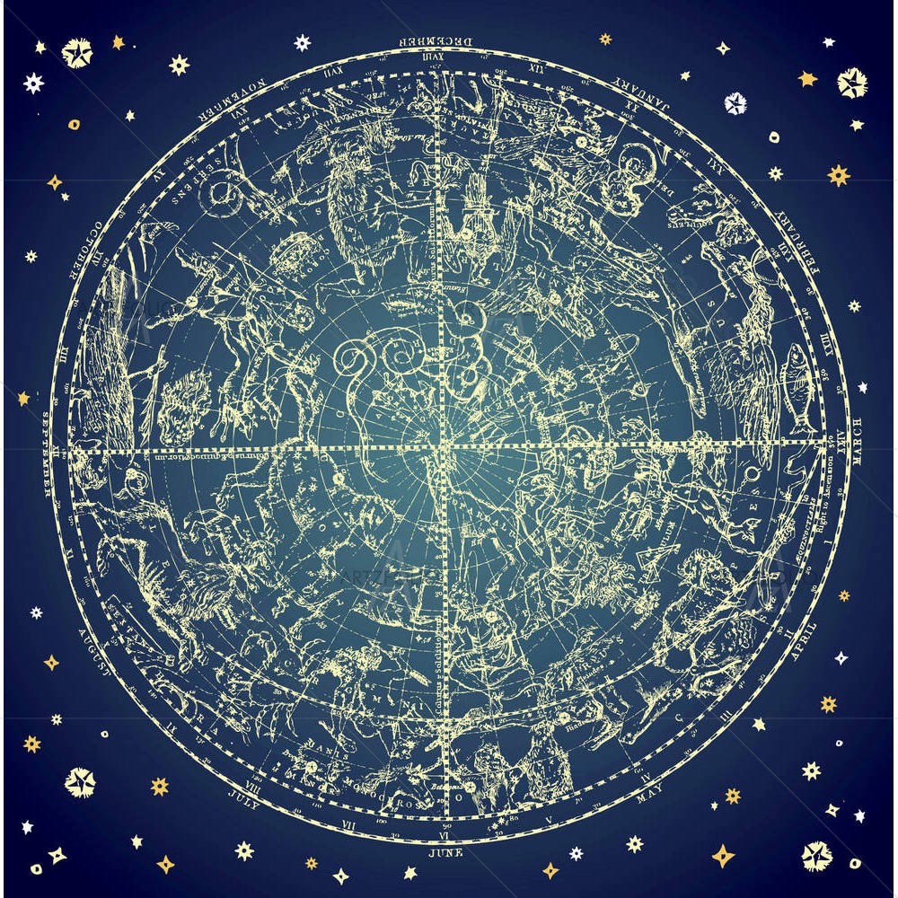 Zodiac Constellation Of Northen Stars — Ancient custom art by ArtzFolio